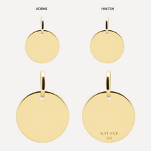 Lade das Bild im Galerie-Viewer, KAT EVE 'Double Disc' Anhänger Ø 10 & 14 mm echtes Gold 333 Gelbgold
