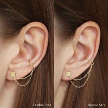 Lade das Bild im Galerie-Viewer, KAT EVE 'Cool Connector Double S/M' Ohrkette echtes Gold