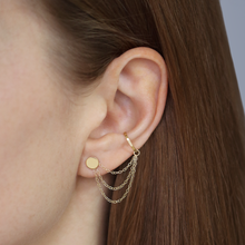 Lade das Bild im Galerie-Viewer, KAT EVE 'Cool Connector Tripple S/M/L' Ohrkette echtes Gold