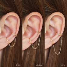 Lade das Bild im Galerie-Viewer, KAT EVE 'Cool Connector Single L' Ohrkette echtes Gold