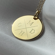 Lade das Bild im Galerie-Viewer, KAT EVE 'Delicate Disc XL' Anhänger Ø 20 mm mit X Gravur echtes Gold 333 (8k) Gelbgold