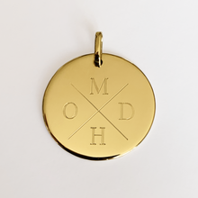 Lade das Bild im Galerie-Viewer, KAT EVE 'Delicate Disc XL' Anhänger Ø 20 mm mit X Gravur echtes Gold 333 (8k) Gelbgold