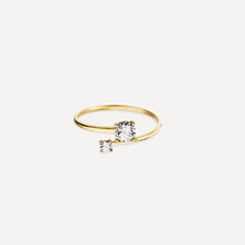 Lade das Bild im Galerie-Viewer, KAT EVE 'Double Trouble' Ring echtes 333 Gold mit Zirkonia Steinen