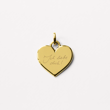 Lade das Bild im Galerie-Viewer, KAT EVE 'Lasting Love Small' Herz Anhänger mit Handschrift Gravur Ø 12 mm echtes Gold 585 (14k) Gelbgold