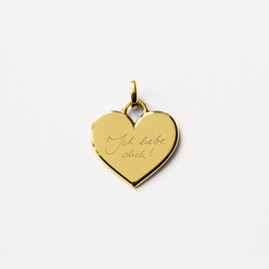 KAT EVE 'Lasting Love Small' Herz Anhänger mit Handschrift Gravur Ø 12 mm echtes Gold 585 (14k) Gelbgold