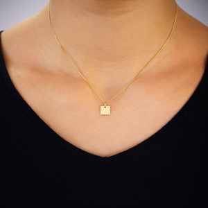 KAT EVE 'Simple Square Small' Anhänger echtes Gold 333 (8k) Gelbgold