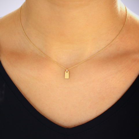 KAT EVE 'Tee Tag Small' Anhänger echtes Gold 333 (8k) Gelbgold