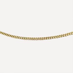 KAT EVE 'Classic Curb Short' Kette 40 cm Länge 1 mm Breite echtes 333 (8k) Gold