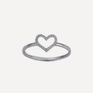 KAT EVE 'Hauchdünnes Herz' Ring mit echten Diamanten echtes 585 Gold