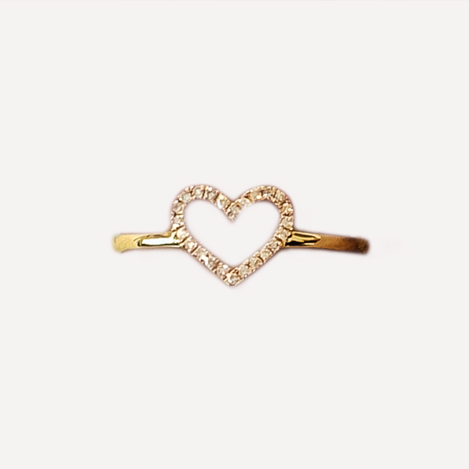 KAT EVE 'Hauchdünnes Herz' Ring mit echten Diamanten echtes 585 Gold