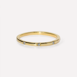 KAT EVE 'Shifted Shine' Ring mit 3 Diamanten echtes Gold