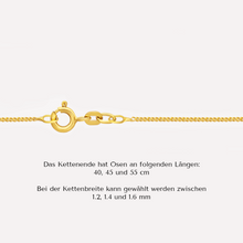 Lade das Bild im Galerie-Viewer, KAT EVE Verstellbare Flachpanzerkette &#39;Charlie Medium&#39;  45, 50, 55 cm 333 (8k) echtes Gold
