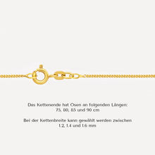 Lade das Bild im Galerie-Viewer, KAT EVE Verstellbare Flachpanzerkette &#39;Charlie Extra Long&#39;  75, 80, 85, 90 cm 333 (8k) echtes Gold
