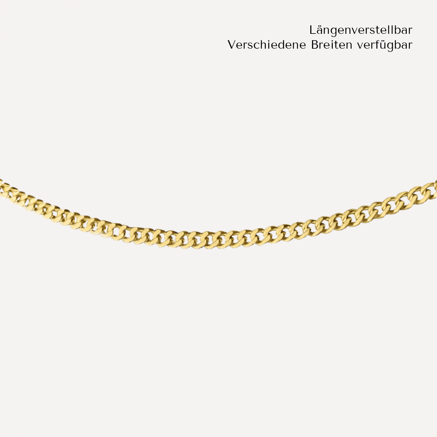 KAT EVE Verstellbare Flachpanzerkette 'Charlie Short'  38, 40, 42, 45 cm 333 (8k) echtes Gold