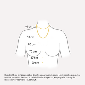 KAT EVE Verstellbare Flachpanzerkette 'Charlie Extra Long'  75, 80, 85, 90 cm 333 (8k) echtes Gold