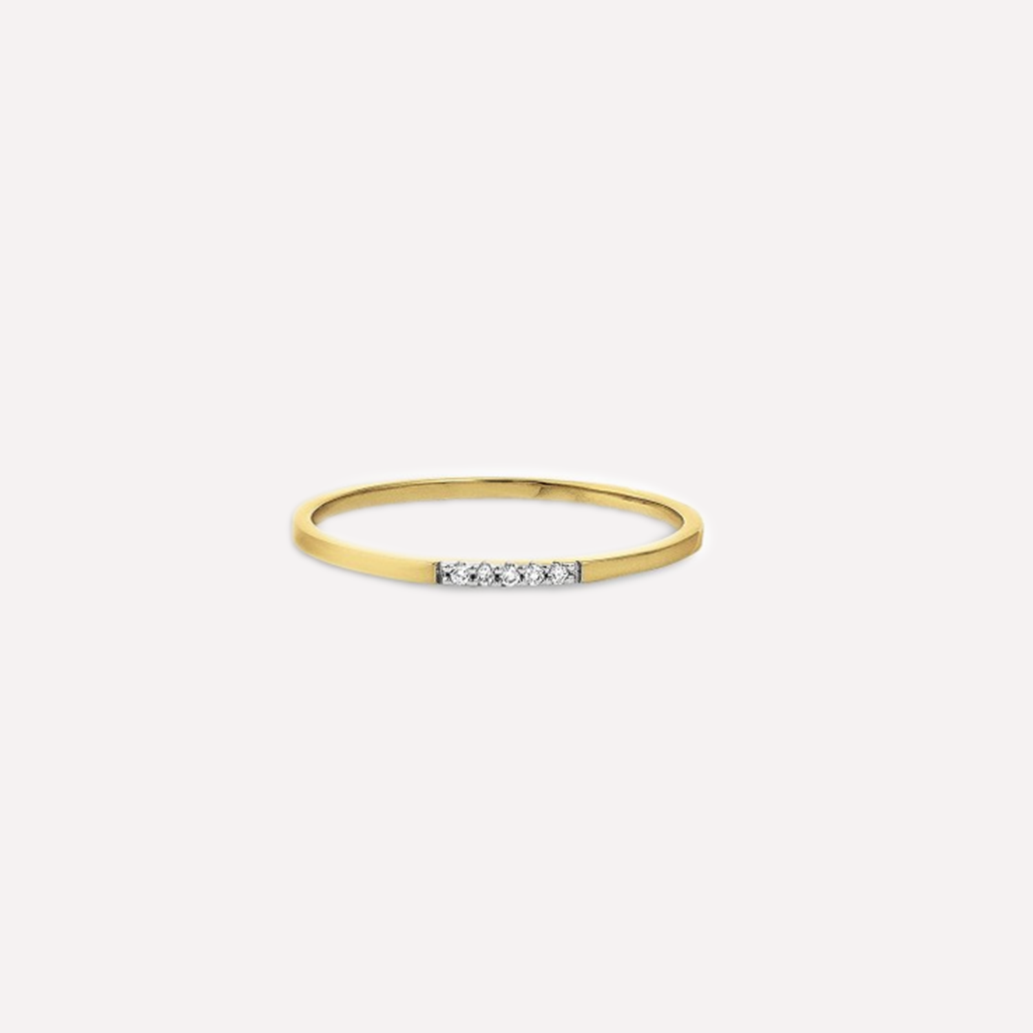 KAT EVE 'Romantic Row' Ring mit fünf echten Diamanten echtes 585 Gold